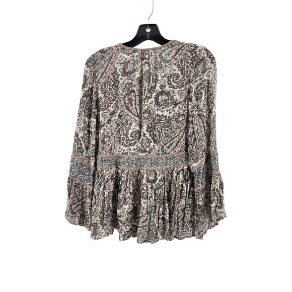 American Eagle Outfitters Women's Paisley Boho Tassel Top Shirt Size Small - Picture 8 of 15